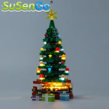 SuSenGo LED Šviesos Rinkinys 40338 Kalėdų Eglutės Statybos Blokus Nustatyti, Dekoratyviniai Aksesuarai
