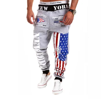 SWAGWHAT Hip-Hop Poilsiu Vyrų Vėliavos Spausdintos Haremo Kelnės Vyras Sweatpants Gatvės dėvėti Laisvalaikio Vyriškos Kelnės M-3XL Šokių Kelnės