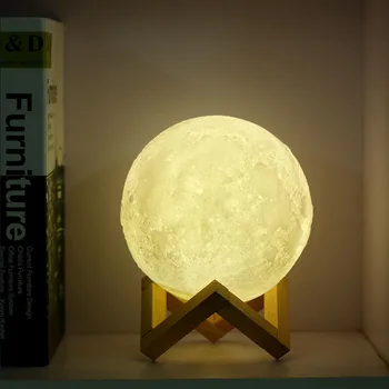 Swayboo 3D spausdinimo 16 spalvų nuotolinio valdymo paliesti mėnulio šviesos LED įkrovimo naktį šviesos festivalio atmosferą, staliukas, lempa