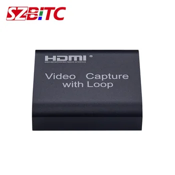 SZBITC HDMI Video Capture Su Loop out USB2.0 Korteles Grabber Streaming Live Transliacijos Vaizdo Įrašymo už PS4 DVD vaizdo Kamera