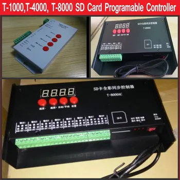 T-1000 T-4000 T-8000 SD Kortelę RGB Led valdiklis WS2801 WS2811 SK6812 WS2812B LPD6803 Programuojami Pikselių Valdytojas