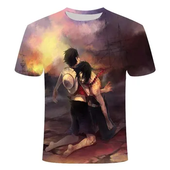 T-shirt vyrai moterų juokinga 3D spausdinimo T-shirt cool anime cartoon vasaros atsitiktinis Luffy streetwear viršuje grafinis T-shirt