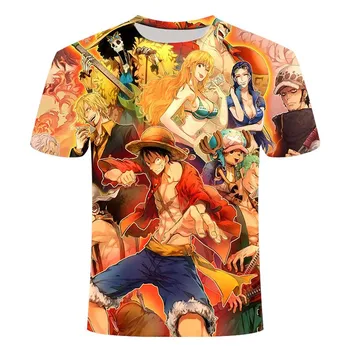 T-shirt vyrai moterų juokinga 3D spausdinimo T-shirt cool anime cartoon vasaros atsitiktinis Luffy streetwear viršuje grafinis T-shirt