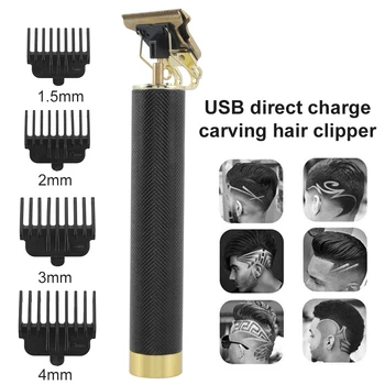 T tipo profesionalių skaitmeninių plaukų clipper įkraunamas elektrinis plaukų clipper vyrų belaidžius šukuosena, reguliuojami keraminiai ašmenys