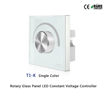 T1-K/T2-K/T3-K Pasukimo Stiklo Skydelis Vienos Spalvos LED Nuolatinės Įtampos Reguliatorius viena spalva/spalvos temperatūra/RGB led juostos