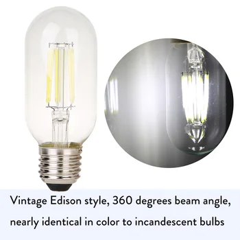 T45 6W Derliaus LED Kaitrinės Lemputės Šviesą Lemputės Edison E27 šaltai Balta 6000K 45W Halogeninę Lygiavertis 220V Klasės Dangtis