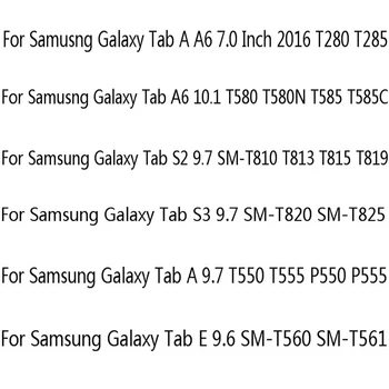 Tabletę Flip Case For Samsung Galaxy Tab S2 9.7 SM-T810 T813 T815 T819 Tab A6 2016 T280 Modelis T580 T550 Apsaugos Stovo Dangtelis