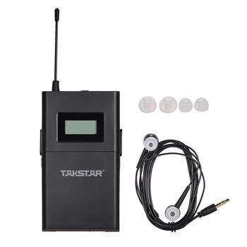 Takstar WPM-200 UHF Belaidžio Garso Sistemos Imtuvas, LCD Ekranas 6 Pasirenkami Kanalai 50m Perdavimo Atstumas su ausinių