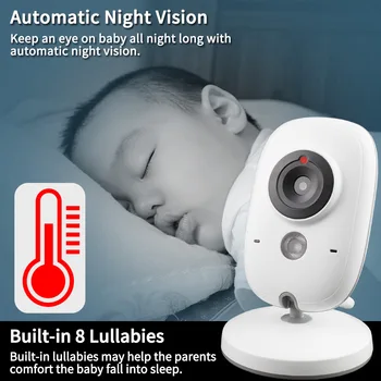 TakTark 3.2 colių Belaidžio Vaizdo Spalvos Baby Monitorius, nešiojamų Kūdikių Auklė Saugumo Fotoaparatą IR LED Naktinio Matymo domofonas
