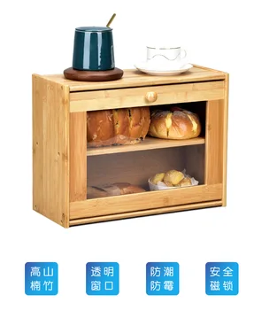 Talpinimo Bambuko Duona Lauke Dėžes Su Pjaustymo Lenta Maisto Konteineriai Didelis Stalčius Virtuvės Organizatorius Namų Reikmenys