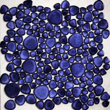 Tamsiai mėlyna porceliano plytelės smulkių akmenukų mozaika virtuvės backsplash sienos popieriaus vonios kambarys, baseinas, dušas sode balkono grindų plytelės