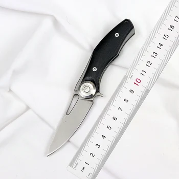 Tamsiai sulankstomas peilis D2 ašmenys G10 rankenos guolis, aukštos kietumas boutique lauko išgyvenimo gelbėjimo virtuvinis peilis EDC įrankis