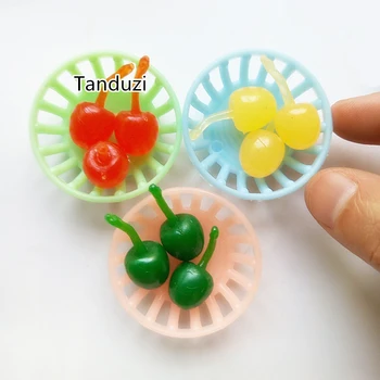 Tanduzi 30PCS Kawaii PVC Netikrą Vyšnių Dirbtinių Vaisių Plastiko Mini Vyšnių Modeliavimas Maisto Miniatiūriniai Lėlių Amatai 