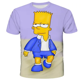 Tarpvalstybinės naujų karšto tendencija t-shirt 3D skaitmeninis spausdinimas Simpson suaugusiųjų vaikų trumparankoviai marškinėliai