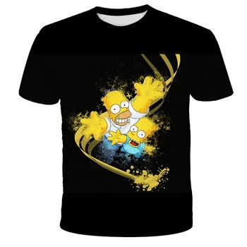 Tarpvalstybinės naujų karšto tendencija t-shirt 3D skaitmeninis spausdinimas Simpson suaugusiųjų vaikų trumparankoviai marškinėliai