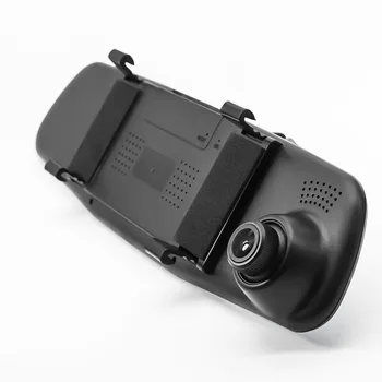 TAVIN Automobilių dvr Full HD 1080P Brūkšnys cam 4,3 colių galinio vaizdo veidrodis fotoaparato Vaizdo įrašymo Dvigubo objektyvo Registratory vaizdo Kamera autocamera