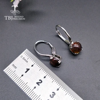 TBJ,naujas paprastas užsegimas black opal auskarai apvalūs 7mm 1.5 ct brangakmenio papuošalai 925 sterlingas sidabro bauda papuošalai mergaitėms