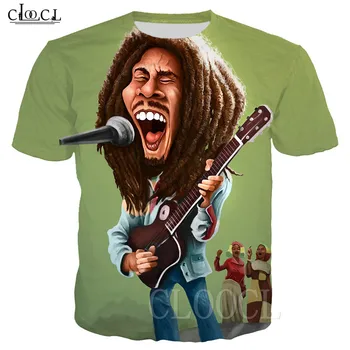 Tee Vyrams Marškinėliai 3D T-Shirt Marškinėlius vyriški Marškiniai Fitneso Sporto Bob Marley Spausdinti Rock, Hip-Hop, Reggae Kūrėjas Drabužių Juokinga T Shirts
