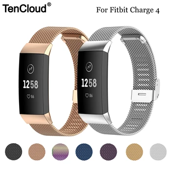 Tencloud Metalo Diržu, Fitbit Mokestis 4 Juostos Iš Nerūdijančio Plieno Pakeitimo Apyrankės Įkrovimo 3 Reguliuojamas Išmaniųjų Laikrodžių Apyrankės