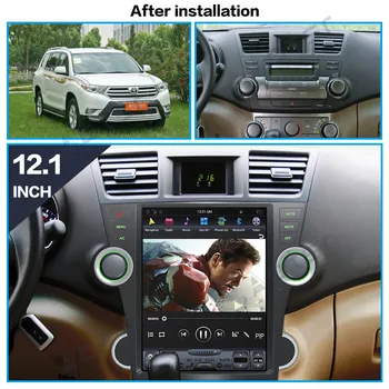 Tesla Stiliaus 64g Android 9 GPS Navigacijos, DVD Grotuvo Toyota Highlander 2007-2013 Automobilį Auto Radijas Stereo Multimedijos Blokas Player
