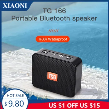 TG166 Mini Portable Bluetooth Speaker Mažas Belaidžių Muzikos Kolonėlės žemų dažnių garsiakalbis, USB, Garsiakalbiai, Telefonų, su TF FM Radijas