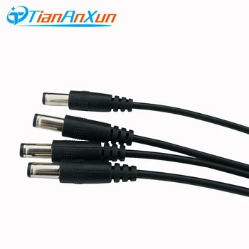 TIANANXUN 1 iki 4 DC Power Splitter Cable 1 Moterų ir 4 Vyrų Išėjimo VAIZDO Kamera 5.5 mm / 2.1 mm Stebėjimo Sistemos Priedai