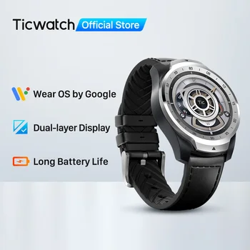 TicWatch Pro 2020 1GB RAM Smartwatch Dvigubas Ekranas IP68 Vandeniui Laikrodžiai NFC Miego Stebėjimo 24h Širdies ritmo Monitorius Vyrams Žiūrėti