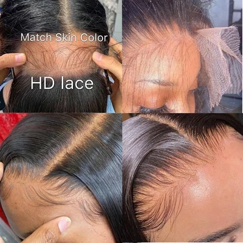 Tiesiai Nėriniai Priekiniai Žmogaus Plaukų Perukai Prieš nupeštos HD Skaidrus Nėriniai Perukas Su Kūdikio Plaukų Brazilijos Remy Nėrinių Priekyje Uždarymas 5x5