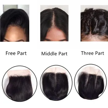 Tiesiai Nėrinių Uždarymo RXY Brazilian Hair Remy Human Hair Uždarymo #1B/#2/#4/#27/99J Uždarymo Prieš Nupeštos Ombre Plaukų Uždaryti