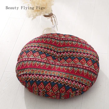 Tiesioginis pardavimas naujų lino fleita pagalvėlės storos apvalios didelės audinio grindų meditacija prekių balkono langą tatamio pagalvėlė