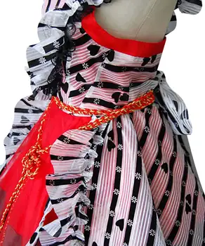 Tim Burton Stebuklų Kostiumas Alice Raudona Teismas Um Suaugusių Moterų Suknelė, Kostiumas Helovyno Karnavalas Šalies Cosplay Kostiumai