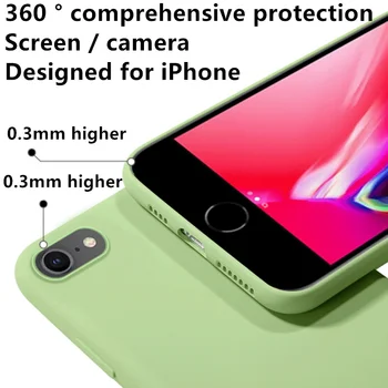 Tinka IPhone11 Pro Max X XR XS 8 7 6 Naujų Atnaujinti 360 ° Apsauga Kūdikių Odos Minkštas Skystu Silikonu Mobiliojo Telefono dėklas