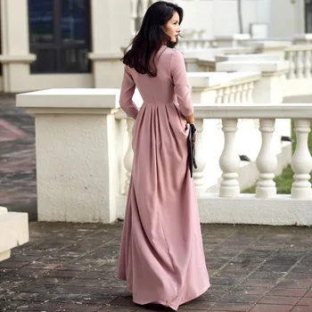 Tinkinti Moterų Rudenį, Pavasarį Elegantiškas V-Kaklo Suknelė Maxi Ilgas Šalis Suknelės Plius Dydžio Slim-Line Suknelė