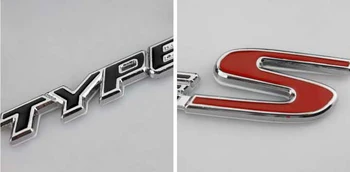 Tipas S Grilis + Galiniai Ženklelis Emblema Raudona Juoda Honda Civic Integra FN2 EP3 EK 42bs automobilių lipdukas stilius priedai