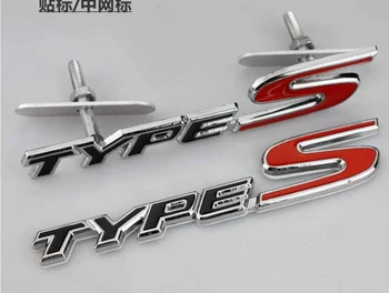 Tipas S Grilis + Galiniai Ženklelis Emblema Raudona Juoda Honda Civic Integra FN2 EP3 EK 42bs automobilių lipdukas stilius priedai