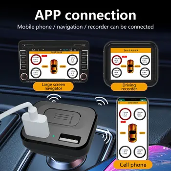 Tirebull 8Bar Cigarečių Degiklio PSSS Automobilių Padangų Temperatūros Ir Slėgio Stebėjimo Sistema Su Dviguba USB Išėjimas Stovėjimo Stebėjimą
