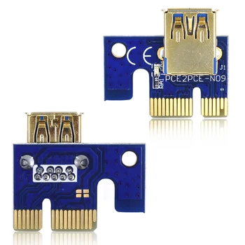 TISHRIC VER 009S Riser Card PCI-E PCIE PCI Express Molex USB 3.0 Extender Adapteris LED 6Pin į SATA 1X 16X Kasybos
