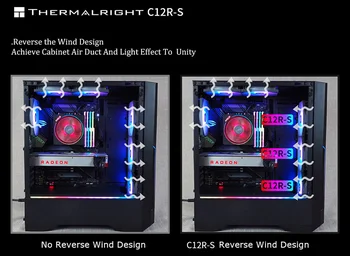TL-C12R-S Thermalright 12CM Atvirkštinio Vėjo Dizaino Ventiliatorius korpuso ,5V 3PIN ARGB PWM 4PIN,120X120X25MM,FDB Guolis ,MAX 58 CFM