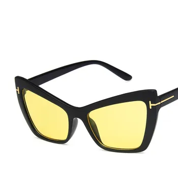 Tom ford TF cat eye akiniai nuo saulės moterims 2020 futuristinis black aišku, leopardas geltona seksualus saulės akiniai krantinės oculos de sol feminino