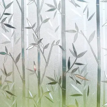 Tonuoti 3D Privatumo Langų Plėvelė, Jokių Klijų Statinio Langą Kabintis Stiklo Plėvelė Bambuko Matinio Window Films Privatumo lipnios plėvelės