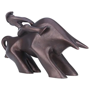 Tooarts Bull Riteris Retro Dervos Abstrakti Skulptūra Gyvūnų Ornamentu Asmeninį Dovanų Kambarį Biuro Stalo Apdailos