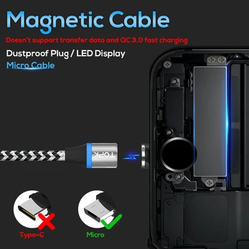 TOPK [5-Pack] RLine-R LED Magnetinio Micro USB 