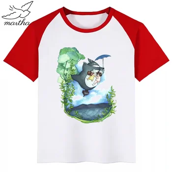 Totoro Naujas Vasaros Spausdinimo Vaikų marškinėliai trumpomis Rankovėmis O-neck T Shirt Baby Gilrs Atsitiktinis Marškinėlius Vaikams Drabužių