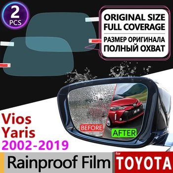 Toyota Vios Yaris Belta Soluna 2002 m. - 2019 xp40 xp90 xp150 Anti-Rūko Filmų galinio vaizdo Veidrodis Rainproof Priedai 2017