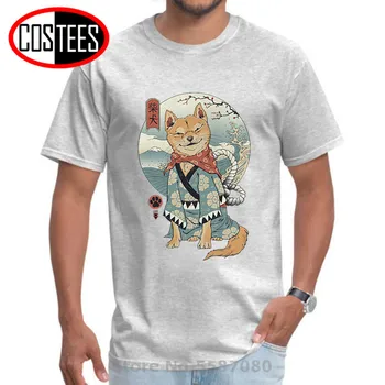 Tradicinis Japonų woodblock gyvūnų spausdinti Ukiyo-e stilių Shiba Inu T-shirt Japonija Gimtoji Shiba Inu šuo marškinėliai vyrams didžiosios metu