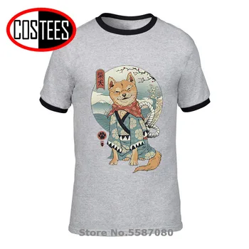 Tradicinis Japonų woodblock gyvūnų spausdinti Ukiyo-e stilių Shiba Inu T-shirt Japonija Gimtoji Shiba Inu šuo marškinėliai vyrams didžiosios metu