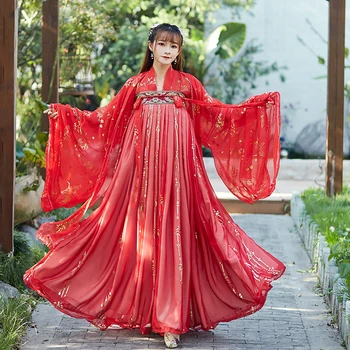 Tradicinės Kinų Drabužiai Moterims Hanfu Tang Dinastijos Juoda Raudona Oriental Klasikinis Kostiumas Pasakų Princesė Suknelė