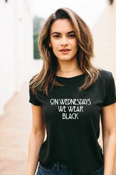 TREČIADIENIAIS MES DĖVĖTI JUODOS spalvos marškinėliai Mergaitėms Mados Šūkis Tumblr Stiliaus Atsitiktinis Juoda Viršūnes Tee Sumemr Harajuku Mados Marškinėliai