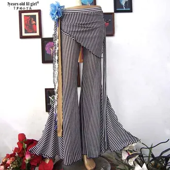 Tribal Fusion Pilvo Šokio Flare Kelnės Su Mini Sijonas, Kelnės Jogos WomenCK50