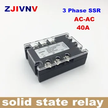 Trijų fazių (solid state relay kintamosios srovės-KINTAMOSIOS srovės 3P 40A SSR 40AA AC 70-280VAC Kontrolės ac 90-480v ZG33-340A
